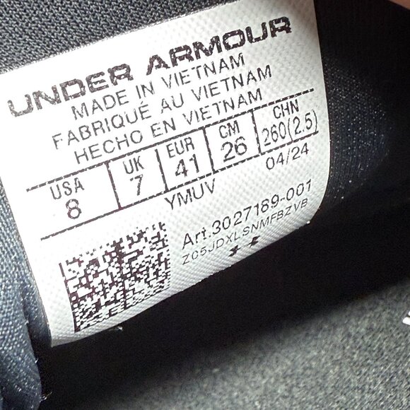 Under Armour FAILED Mens Running Shoes Black 3027189-001 NEW Sz 8 main image 5